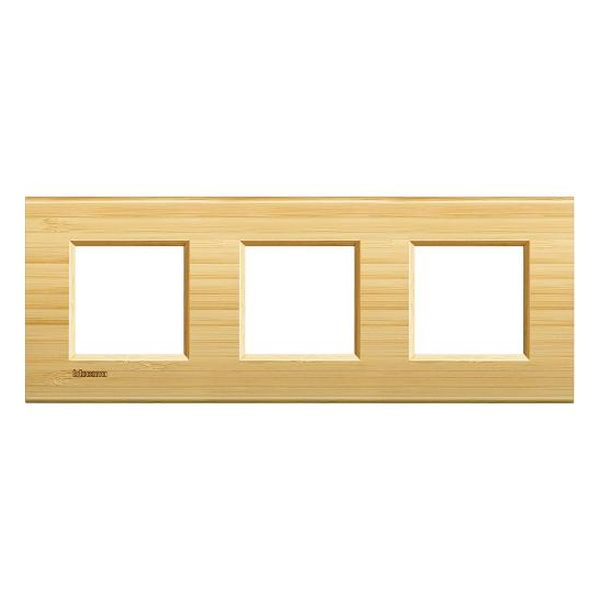 BTICINO - LNA4802M3LBA ДВОЙНА РАМКА 3Х2М BAMBOO ДЪРВО ПРАВОЪГЪЛНА LIVINGLIGHT