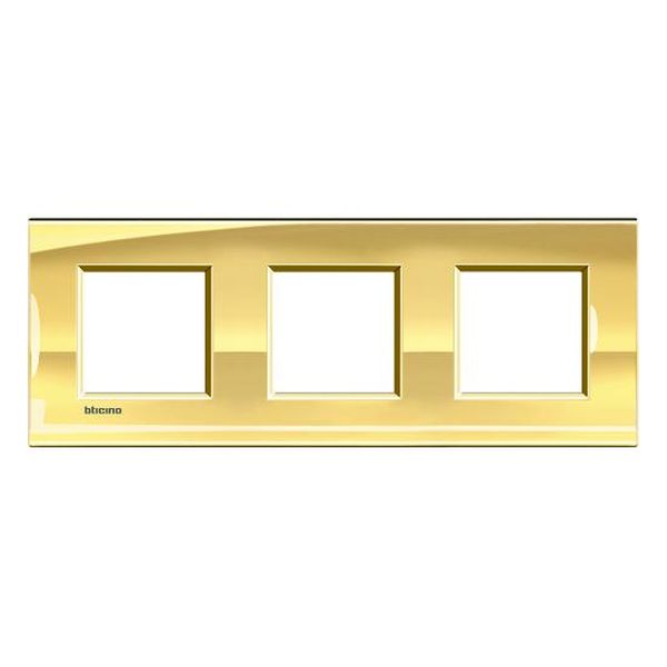 BTICINO - LNA4802M3OA ТРОЙНА РАМКА 3Х2М ICE GOLD МЕТАЛНА ПРАВОЪГЪЛНА LIVINGLIGHT