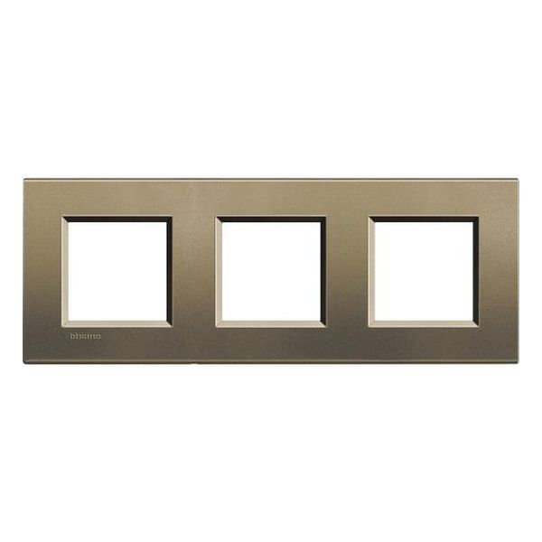 BTICINO - LNA4802M3SQ ТРОЙНА РАМКА 3Х2М SQUARE МЕТАЛНА ПРАВОЪГЪЛНА LIVINGLIGHT