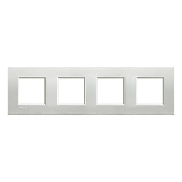 BTICINO - LNA4802M4AG ЧЕТВОРНА РАМКА 4Х2М SILVER МЕТАЛНА ПРАВОЪГЪЛНА LIVINGLIGHT
