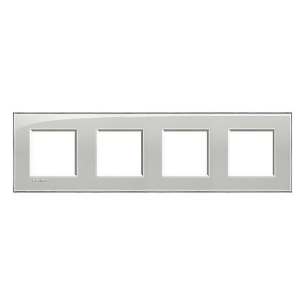 BTICINO - LNA4802M4KG ЧЕТВОРНА РАМКА 4Х2М COLD GREY ПРАВОЪГЪЛНА LIVINGLIGHT