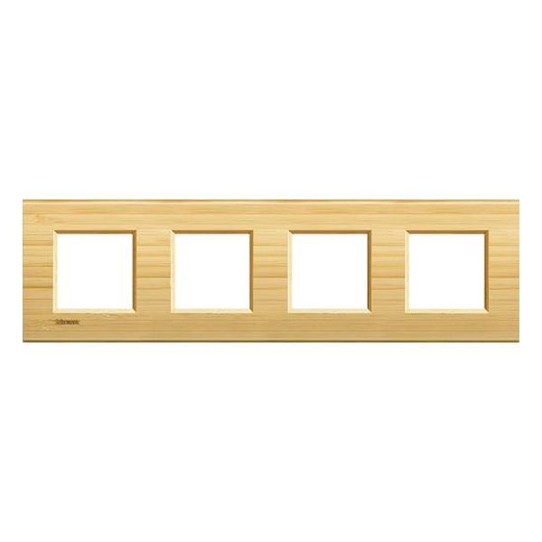 BTICINO - LNA4802M4LBA ДВОЙНА РАМКА 4Х2М BAMBOO ДЪРВО ПРАВОЪГЪЛНА LIVINGLIGHT
