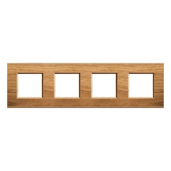 BTICINO - LNA4802M4LNC ЧЕТВОРНА РАМКА 4Х2М WALNUT ДЪРВО ПРАВОЪГЪЛНА LIVINGLIGHT