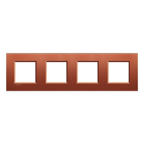 BTICINO - LNA4802M4RK ЧЕТВОРНА РАМКА 4Х2М BRICK МЕТАЛНА ПРАВОЪГЪЛНА LIVINGLIGHT