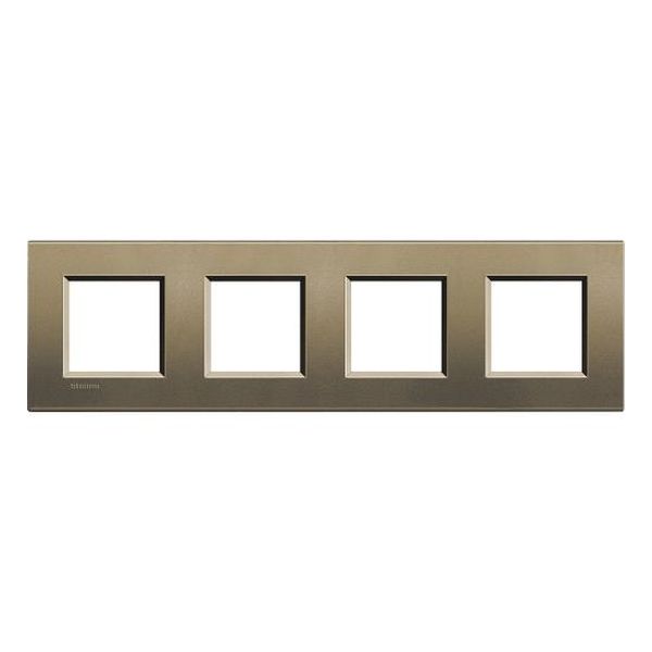 BTICINO - LNA4802M4SQ ЧЕТВОРНА РАМКА 4Х2М SQUARE МЕТАЛНА ПРАВОЪГЪЛНА LIVINGLIGHT