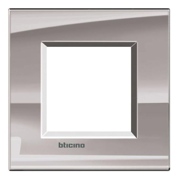 BTICINO - LNA4802NS РАМКА 2М NICKEL МЕТАЛНА ПРАВОЪГЪЛНА LIVINGLIGHT