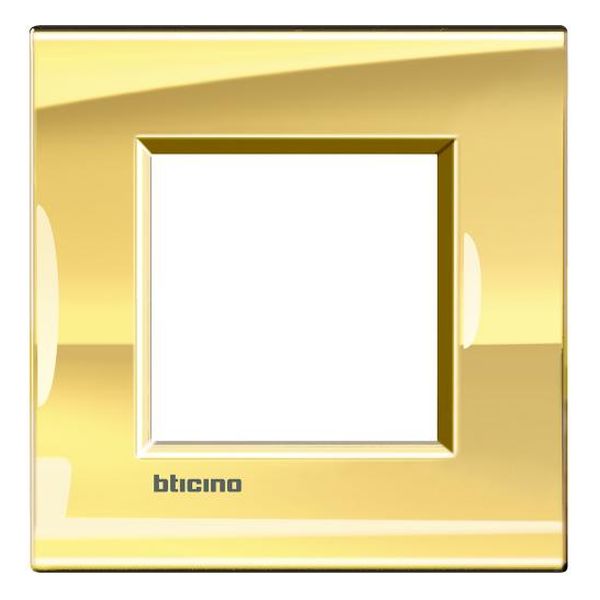 BTICINO - LNA4802OA РАМКА 2М ICE GOLD МЕТАЛНА ПРАВОЪГЪЛНА LIVINGLIGHT