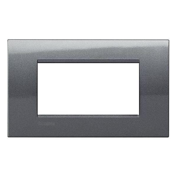 BTICINO - LNA4804AC РАМКА 4М STEEL МЕТАЛНА ПРАВОЪГЪЛНА LIVINGLIGHT