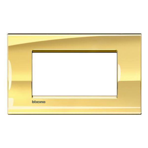 BTICINO - LNA4804OA РАМКА 4М ICE GOLD МЕТАЛНА ПРАВОЪГЪЛНА LIVINGLIGHT