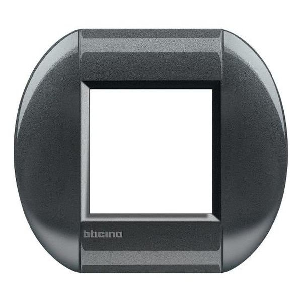 BTICINO - LNB4802AC РАМКА 2М DARK STEEL МЕТАЛНА ЕЛИПСОВИДНА LIVINGLIGHT