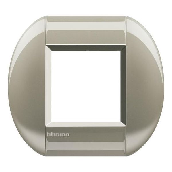 BTICINO - LNB4802TC РАМКА 2М TITANIUM МЕТАЛНА ЕЛИПСОВИДНА LIVINGLIGHT