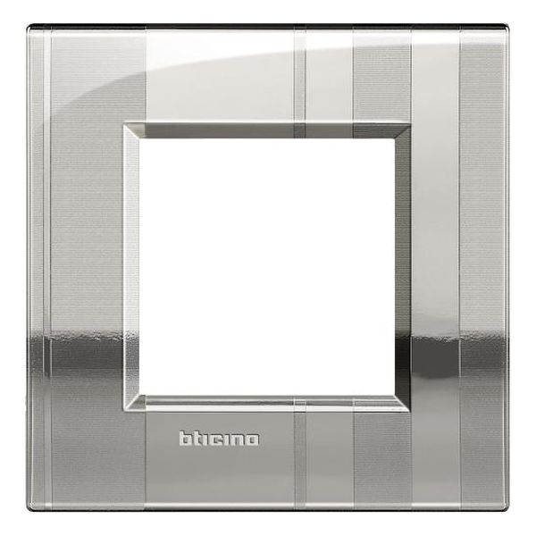 BTICINO - LNC4802SP РАМКА 2М STRIPES МЕТАЛНА AIR