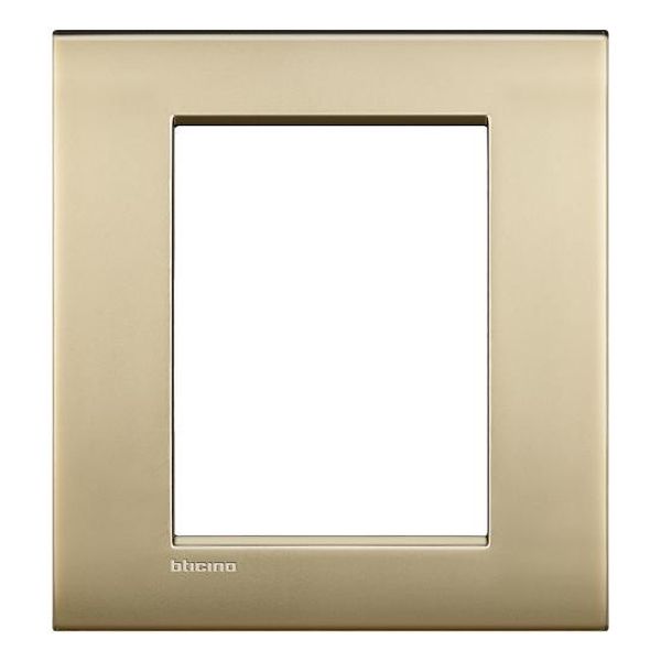 BTICINO - LNC4826OF РАМКА 3+3 МОДУЛА GOLD MAT МЕТАЛНА LIVINGLIGHT AIR