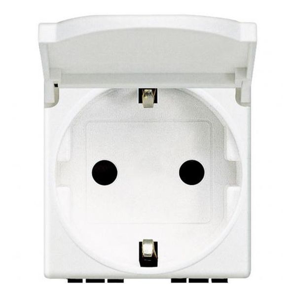 BTICINO - КОНТАКТ С КАПАК N4141PW БЯЛО