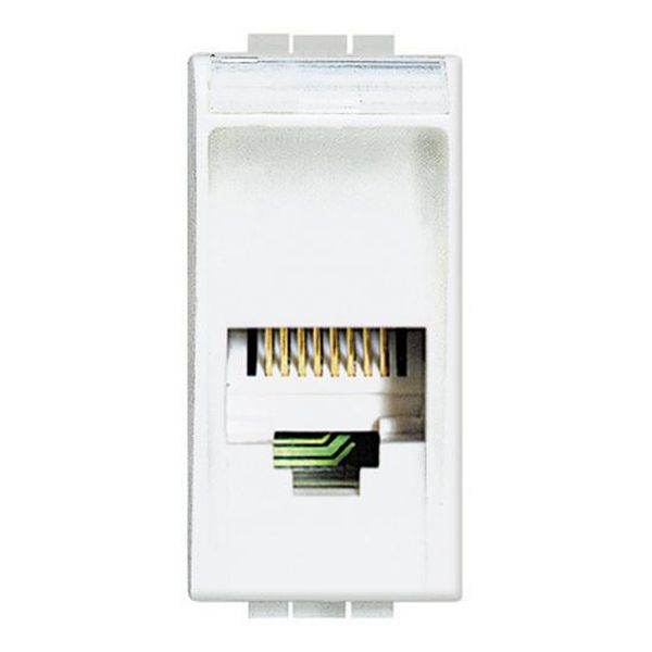 BTICINO - N4258/11N ТЕЛЕФОННА РОЗЕТКА RJ11 БЯЛО