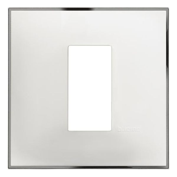 BTICINO - R4801WR РАМКА 1М НЕМСКИ СТАНДАРТ БЯЛО С ХРОМ CLASSIA