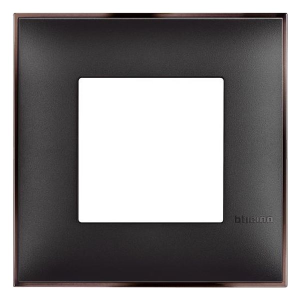 BTICINO - R4802BH РАМКА 2М НЕМСКИ СТАНДАРТ ЧЕРНО С НИКЕЛ CLASSIA