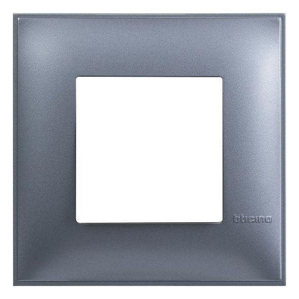 BTICINO - R4802LM РАМКА 2М НЕМСКИ СТАНДАРТ СИН МЕТАЛИК CLASSIA