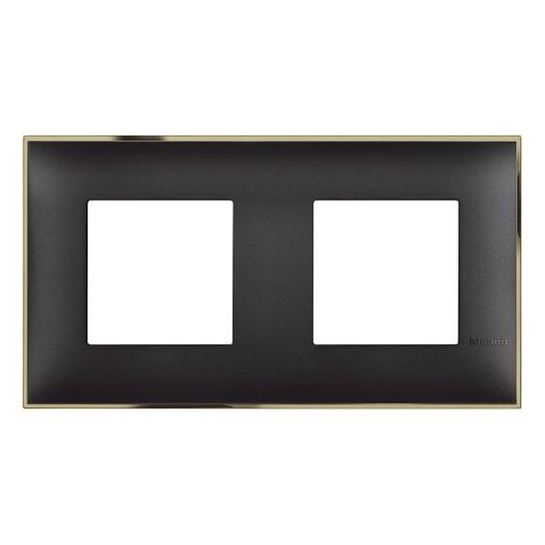 BTICINO - R4802M2BD РАМКА 2X2М НЕМСКИ СТАНДАРТ ЧЕРНО СЪС ЗЛАТНО CLASSIA