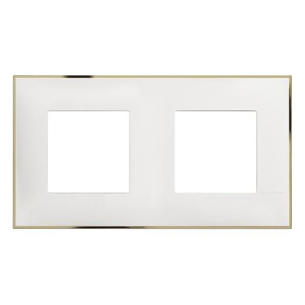 BTICINO - R4802M2WD РАМКА 2Х2М НЕМСКИ СТАНДАРТ БЯЛО СЪС ЗЛАТНО CLASSIA