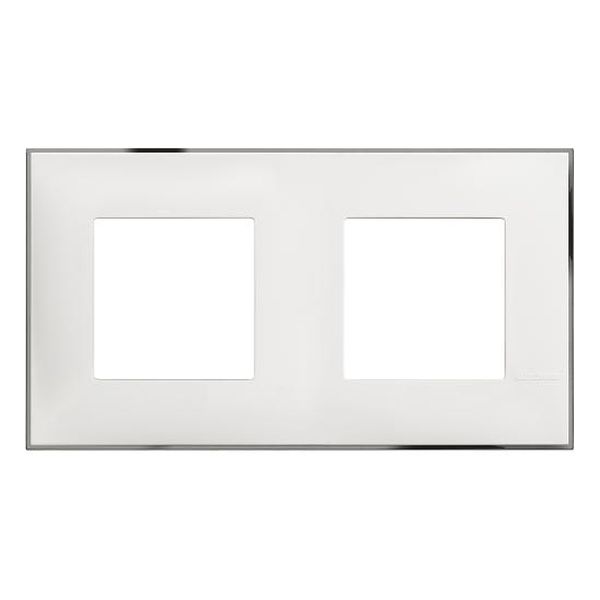 BTICINO - R4802M2WR РАМКА 2Х2М НЕМСКИ СТАНДАРТ БЯЛО С ХРОМ CLASSIA