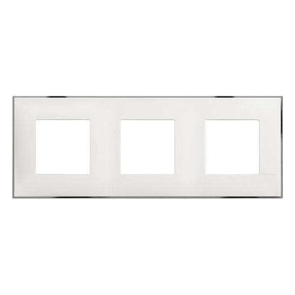 BTICINO - R4802M3WR РАМКА 3Х2М НЕМСКИ СТАНДАРТ БЯЛО С ХРОМ CLASSIA