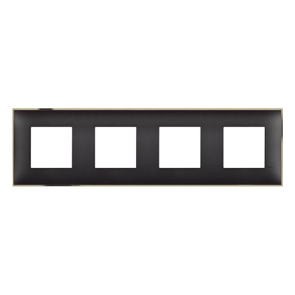 BTICINO - R4802M4BD РАМКА 4X2М НЕМСКИ СТАНДАРТ ЧЕРНО СЪС ЗЛАТНО CLASSIA