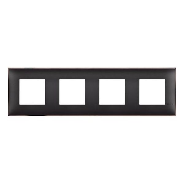 BTICINO - R4802M4BH РАМКА 4Х2М НЕМСКИ СТАНДАРТ ЧЕРНО С НИКЕЛ CLASSIA