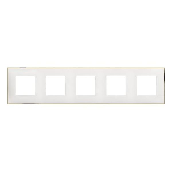 BTICINO - R4802M5WD РАМКА 5Х2М НЕМСКИ СТАНДАРТ БЯЛО СЪС ЗЛАТНО CLASSIA