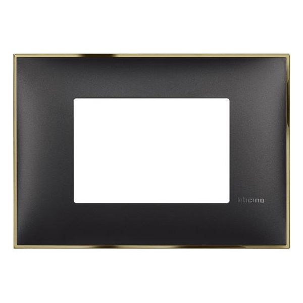 BTICINO - R4803BD РАМКА 3М ИТАЛИАНСКИ СТАНДАРТ ЧЕРНО СЪС ЗЛАТНО CLASSIA
