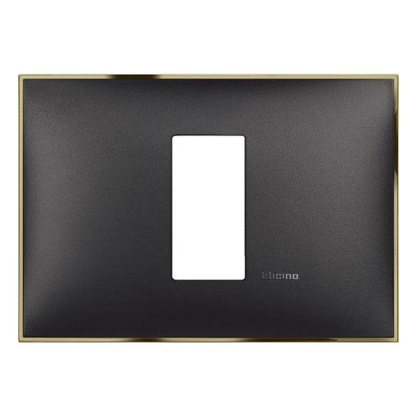 BTICINO - R4803M1BD РАМКА 1М ИТАЛИАНСКИ СТАНДАРТ ЧЕРНО СЪС ЗЛАТНО CLASSIA