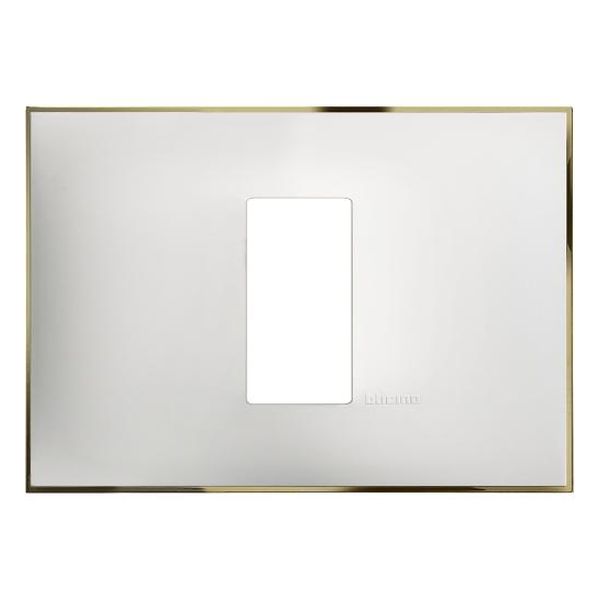 BTICINO - R4803M1WD РАМКА 1М ИТАЛИАНСКИ СТАНДАРТ БЯЛО СЪС ЗЛАТНО CLASSIA