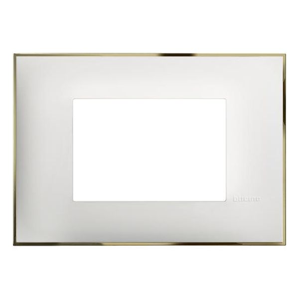 BTICINO - R4803WD РАМКА 3М ИТАЛИАНСКИ СТАНДАРТ БЯЛО СЪС ЗЛАТНО CLASSIA