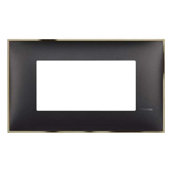 BTICINO - R4804BD РАМКА 4М ИТАЛИАНСКИ СТАНДАРТ ЧЕРНО СЪС ЗЛАТНО CLASSIA