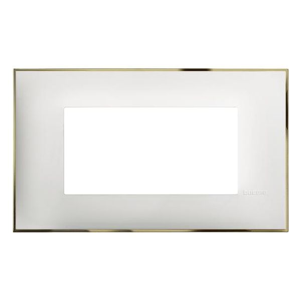 BTICINO - R4804WD РАМКА 4М ИТАЛИАНСКИ СТАНДАРТ БЯЛО СЪС ЗЛАТНО CLASSIA