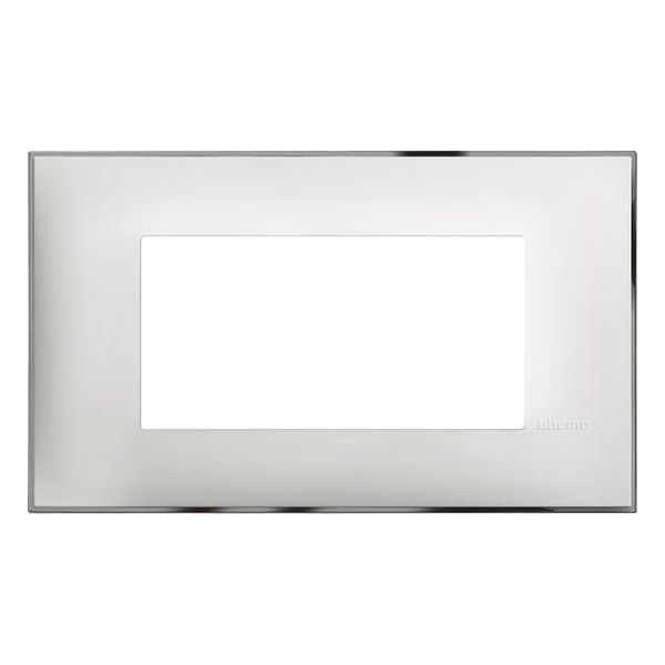 BTICINO - R4804WR РАМКА 4М ИТАЛИАНСКИ СТАНДАРТ БЯЛО С ХРОМ CLASSIA