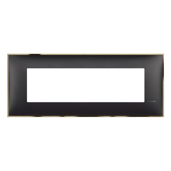 BTICINO - R4807BD РАМКА 7М ИТАЛИАНСКИ СТАНДАРТ ЧЕРНО СЪС ЗЛАТНО CLASSIA