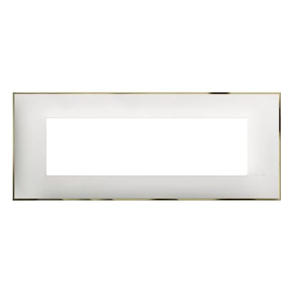 BTICINO - R4807WD РАМКА 7М ИТАЛИАНСКИ СТАНДАРТ БЯЛО СЪС ЗЛАТНО CLASSIA