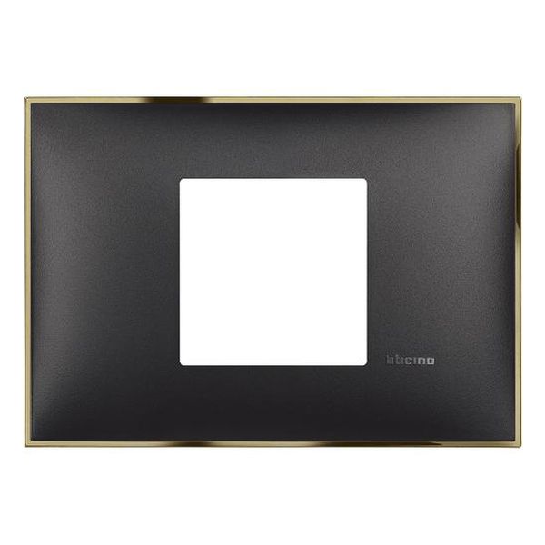 BTICINO - R4819BD РАМКА 2М ИТАЛИАНСКИ СТАНДАРТ ЧЕРНО СЪС ЗЛАТНО CLASSIA