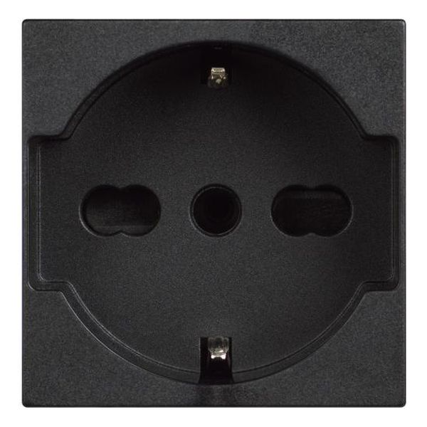 BTICINO - RG4140A16 КОНТАКТ ШУКО/ИТАЛИАНСКИ СТАНДАРТ 2P+Е 16А ДЕТСКА ЗАЩИТА 2 МОД. CLASSIA ЧЕРЕН