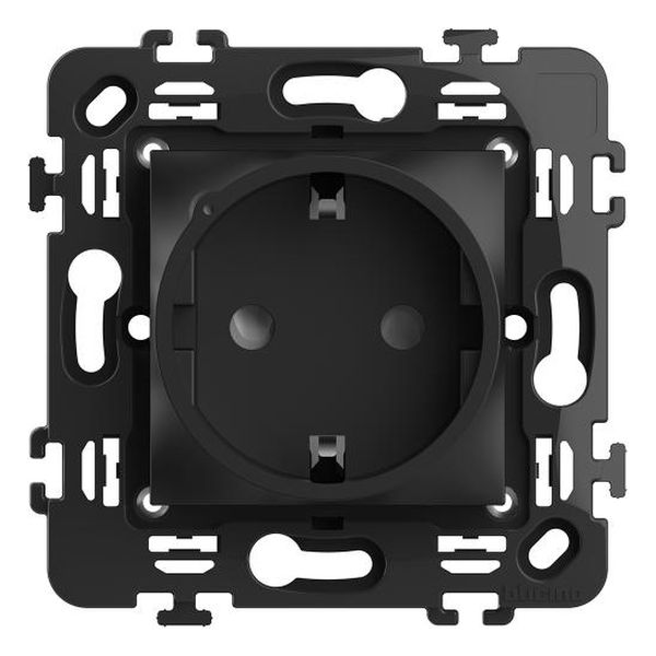 BTICINO - RG4141AC КОНТАКТ ШУКО 16A SMART С 2 МОД. НОСЕЩА РАМКА ЦВЯТ ЧЕРЕН CLASSIA BTICINO С NETATMO