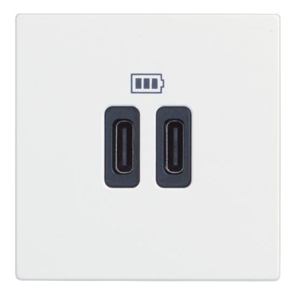 BTICINO - RW4286C2 РОЗЕТКА USB ДВОЙНА ЗА ЗАРЕЖДАНЕ ТИП С 5VDC ДО 3000MAH 2 МОДУЛА CLASSIA БЯЛ