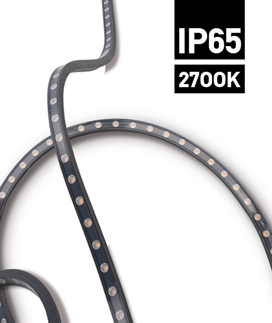 ZAMBELIS LS17 FLEXIBLE WALL WASHER 3D LED STRIP 24V 24W/M WITH OPTICS 20°X35°