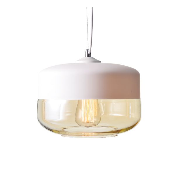 ACA LIGHTING NETTO HEAD WHITE METAL GLAS
