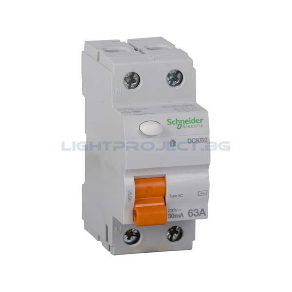 SCHNEIDER ELECTRIC ДЕФЕКТНОТОКОВА ЗАЩИТА ID DOMAE 2P 63A 30MA КЛАС AC 16791