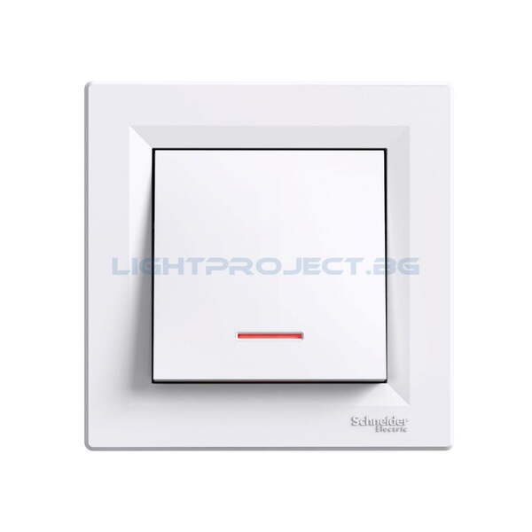 SCHNEIDER ELECTRIC EPH1400121 ЕДНОПОЛЮСЕН КЛЮЧ С ГЛИМ ЛАМПА БЯЛ