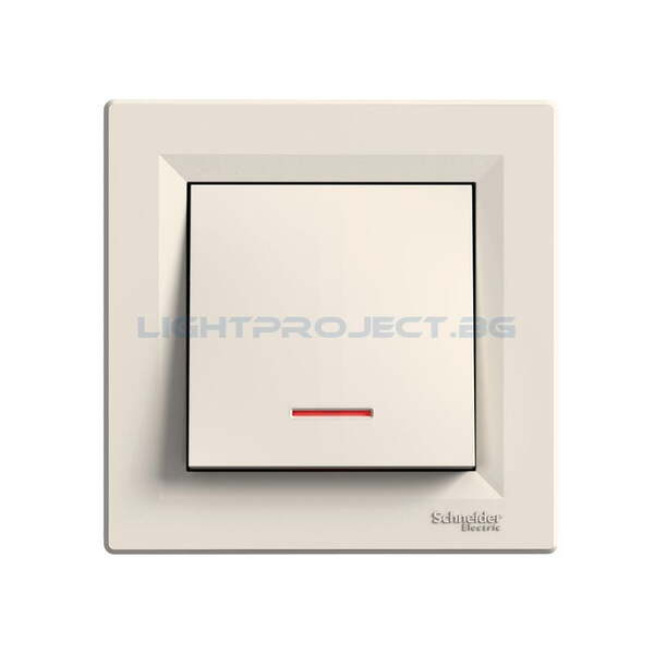 SCHNEIDER ELECTRIC EPH1400123 ЕДНОПОЛЮСЕН КЛЮЧ С ГЛИМ ЛАМПА КРЕМА