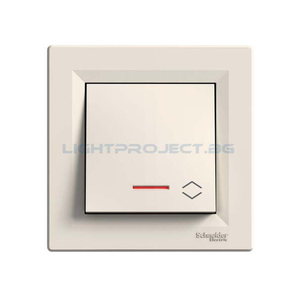 SCHNEIDER ELECTRIC EPH1500123 ДЕВИАТОРЕН КЛЮЧ С ГЛИМ ЛАМПА КРЕМА