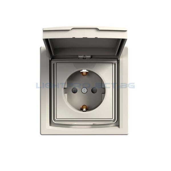 SCHNEIDER ELECTRIC EPH3100323 ВЛАГОЗАЩИТЕН КОНТАКТ С КАПАК IP 44 КРЕМА