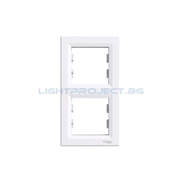 SCHNEIDER ELECTRIC EPH5810221 ДЕКОРАТИВНА РАМКА ВЕРТИКАЛНА ДВОЙНА ASFORA БЯЛА